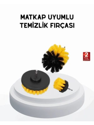 ® 3’lü Matkap Temizlik Fırçası Seti – Banyo, Mutfak ve Araç Jantı İçin Etkili