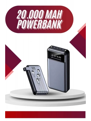 ® 4 Çıkışlı 20.000 Mah Powerbank Uzun Pil Ömürlü Taşınabilir