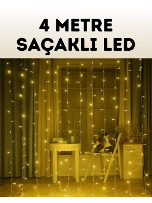 4 Metre Şelale Perde Led Işık Dış Mekan İç Mekan Uyumlu