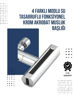 ® 4 Modlu Musluk Başlığı | Şelale, Yağmur, Sprey, Köpük Akışı | Yüksek Basınç Performansı | Modern Tasarım