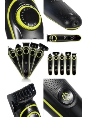 ® 5 Başlıklı Şarjlı Tıraş Makinesi Kablosuz Saç Sakal Burun Tıraşına Uygun