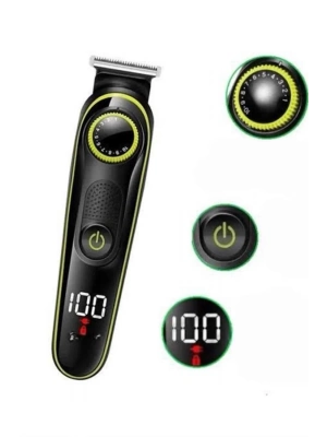 ® 5 Başlıklı Şarjlı Tıraş Makinesi Led Ekran Saç Sakal Ense Tıraşına Uygun Bakım Seti
