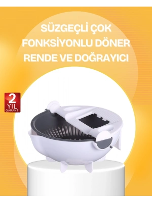 ® 5 Fonksiyonlu Döner Süzgeçli Rende ve Dilimleyici Aparat