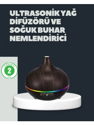® 550ML Ultrasonik Hava Nemlendirici ve Aromaterapi Difüzörü
