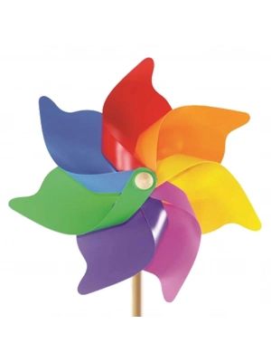 ® 7 Kanat 35 cm Gök Kuşağı Rüzgar Gülü