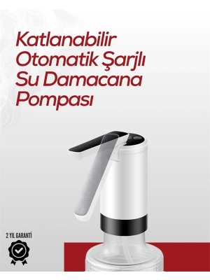 ® Uzun Şarj Süreli Su Pompası | Tek Tuşla Başlat/Durdur | Cam Damacana Uyumlu | Enerji Tasarruflu 4W Güç