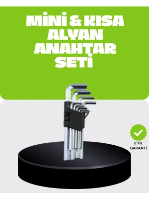 ® 9 Parça Alyan Anahtar Seti Bisiklet Mobilya ve Otomotiv Uyumlu