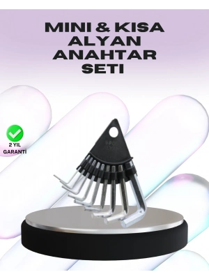 ® 9 Parça Alyan Anahtar Seti Farklı Metrik Ölçü Pratik Taşıma