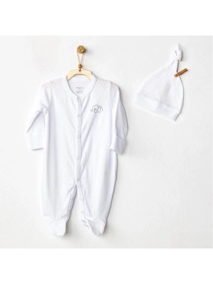 ®   AC24708 Jacquard Bebek Tulum Takım White