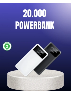 ® Akıllı LCD Ekranlı 20.000mAh Powerbank PD + USB + Type-C