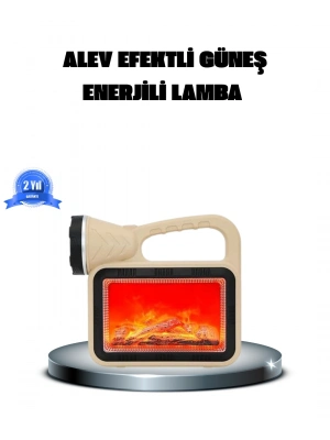 ® Alev Efektli Solar Lamba COB Işıklı Taşınabilir Bahçe Kamp Aydınlatma