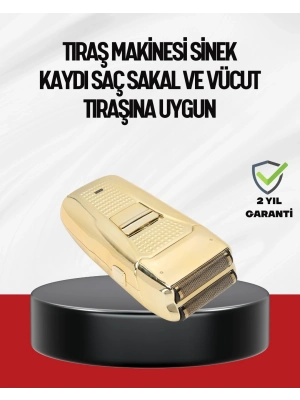 ® Altın Kaplama Kablolu Erkek Tıraş Makinesi Favori Aparatlı