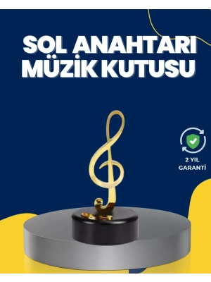 ® Altın Sol Anahtarı Müzik Kutusu Döner Mekanizmalı