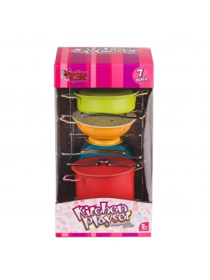 ® ATF-683G-5 Renkli Raflı Tencere Tava  Seti 7 Parça -Vardem Oyuncak