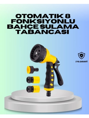 ® Ayarlanabilir Basınçlı 8 Modlu Bahçe Sulama Tabancası Hortum Aparatı