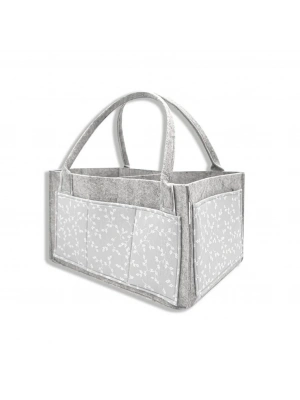 ®  Keçe Anne Bebek Bakım Çantası 772 Gri Çiçek