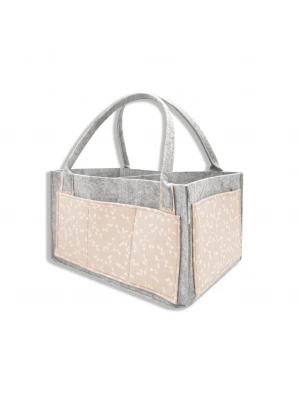 ®  Keçe Anne Bebek Bakım Çantası 772 Somon Çiçek