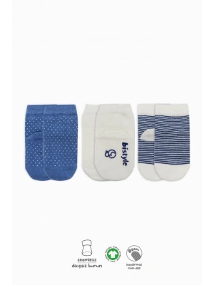®  Puanlı Kaymaz Penye Soket Çorap 3Lü BS10108 İndigo(ADET FİYATIDIR)