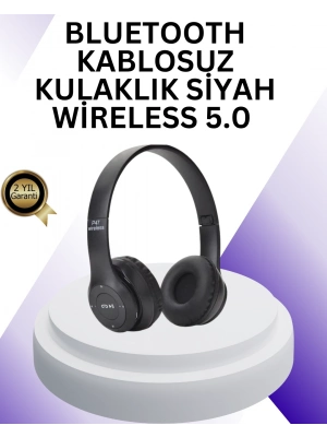 ® Bluetooth 5.0 Kablosuz Kulak Üstü Kulaklık | Stereo Ses ve Katlanabilir Tasarım