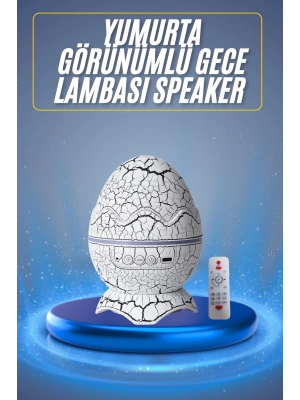 ® Bluetooth Hoparlör Dinozor Yumurtası Gece Masa Lambası Projektör