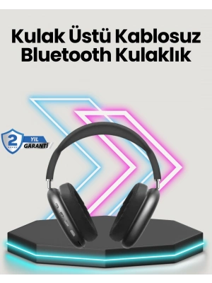 ® Bluetooth V5.0 Kablosuz Kulak Üstü Kulaklık | Katlanabilir, Mikro USB Girişli
