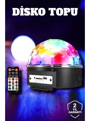 ® Bluetooth ve Uzaktan Kumandalı Çok Renkli Masaüstü Disko Topu