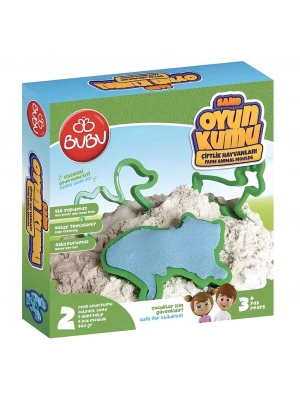® Bu-Bu Games Oyun Kumu ve Çiftlik Hayvan Kalıplı Set 500 gr