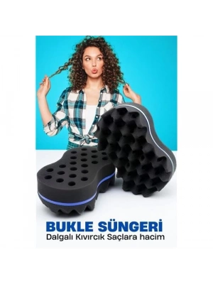 Bukle Süngeri Dalgalı Kıvırcık Saçlara Bakım Süngeri 721591