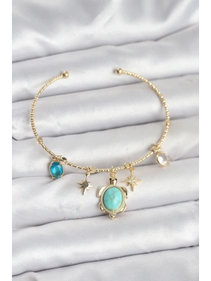 ® Caretta Caretta Charmlı Gold Renk Kadın Bileklik