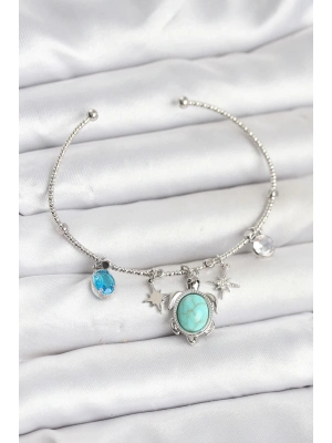 ® Caretta Caretta Charmlı Gümüş Renk Kadın Bileklik