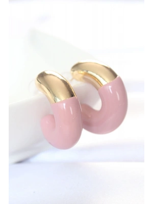 ® CCB Gül Kurusu Gold Çift Renk Küpe