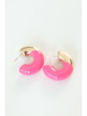 ® CCB Pembe Gold Çift Renk Küpe