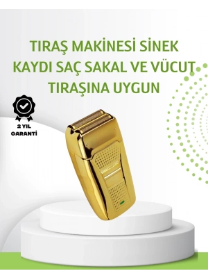 ® Çift Başlık ve Favori Şekillendirme Özellikli Altın Renk Tıraş Makinesi