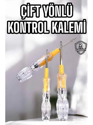 ® Çift Taraflı Elektrik Kontrol Kalemi Şeffaf Tornavida