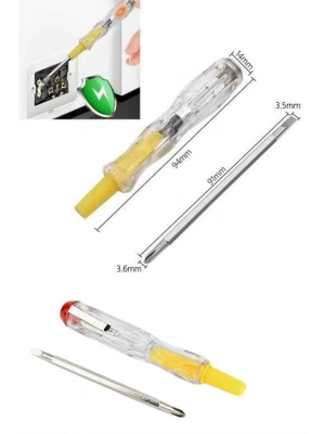 ® Çift Uçlu Kontrol Kalemi Elektrik Test Kalemi Şeffaf