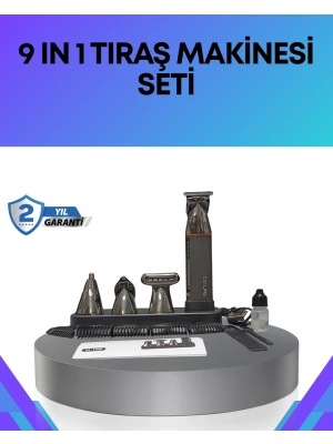 ® Çok Fonksiyonlu 9’u 1 Arada Tıraş Makinesi Şarjlı Saç Sakal Düzeltici