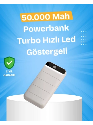 ® Çoklu Cihaz Uyumlu LED Ekranlı 50000 mAh Powerbank
