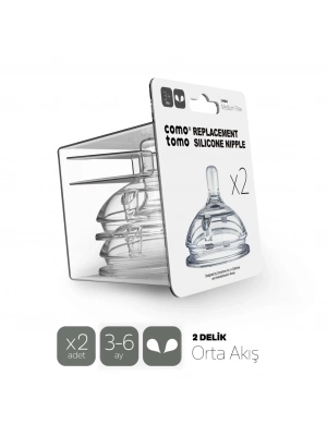 ® Comotomo Silikon 2Li Biberon Emziği Orta Akış 3-6 Ay