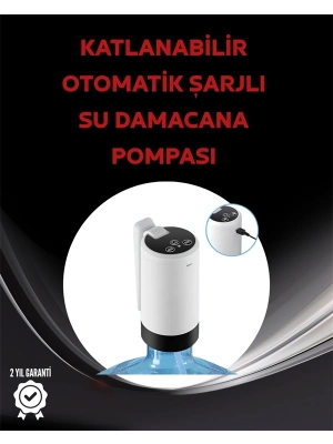 ® Damacana Üstü Akıllı Su Pompası | 3 Damacana Kullanım | 4W Güç | Micro USB Şarjlı | Katlanabilir & Taşınabilir