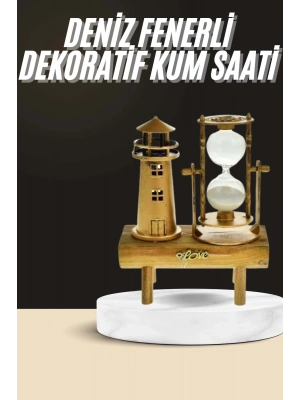 ® Dekoratif Kum Saati Deniz Feneri Retro Masa Hediyeli Eşya
