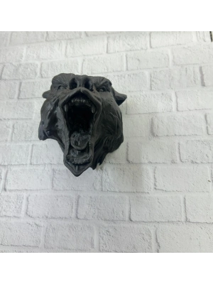 ® Dekoratif Siyah Ayı Duvar Heykeli Asılabilir Hediyelik 25x19 cm