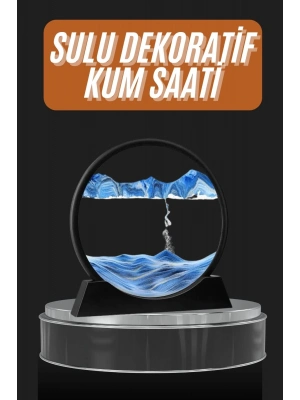 ® Dekoratif Sulu Kum Saati Ofis Masa Üstü Ev Yuvarlak Kum Saati