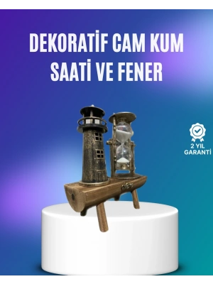 ® Deniz Feneri Şeklinde El Yapımı Kum Saati – Ev ve Ofis İçin Zarif Süs