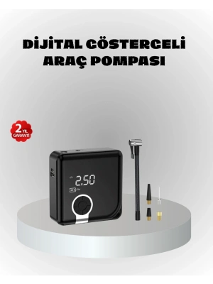 ® Dijital Ekranlı Şarjlı Hava Kompresörü 150 PSI Güçlü Motorlu