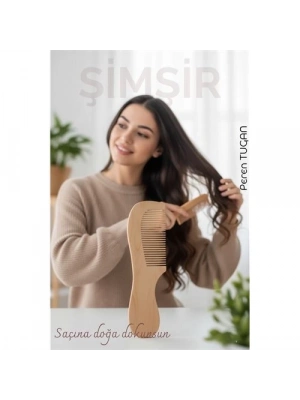 ® Doğal Şimşir Ahşap Tarak – 16 cm, Anti-statik, Kepek Karşıtı ve El Yapımı