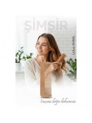 ® Doğal Şimşir Ahşap Tarak – 16 cm, Anti-statik, Kepek Karşıtı ve El Yapımı