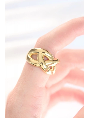 ® Düğüm Model Gold Renk Ayarlanabilir Yüzük