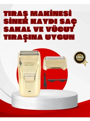 ® Erkek Saç Sakal Tıraş Makinesi Kablolu Altın Renk Dayanıklı