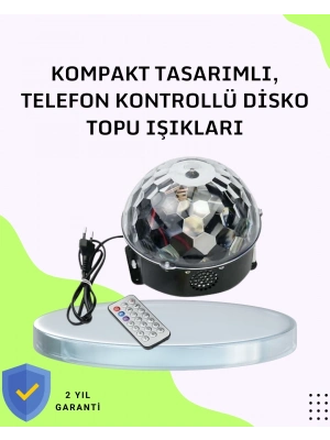 ® Ev ve Parti İçin Masaüstü Bluetooth Disko Topu Işık Gösterisi