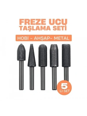 ® Freze Ucu Taşlama Seti Profesyonel Çelik Rotary Burr Seti  5li Metal İşleme Uçları